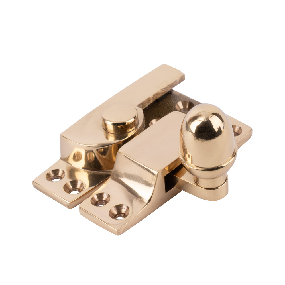 Sash Heritage Straight Arm Fastener Acorn Knob - (Standard) - Polished Brass